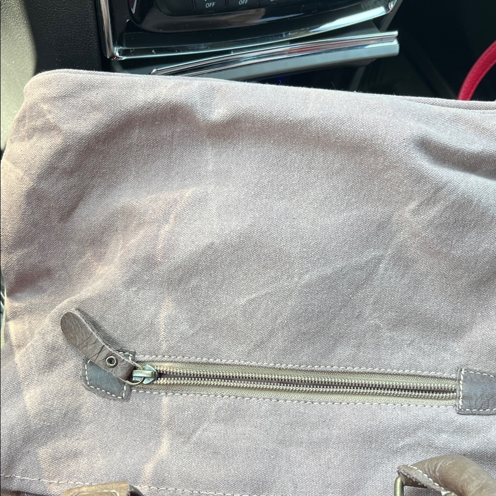 Myra Bag Beige and Charcoal Tote - Picture 4 of 4